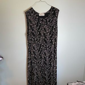 Women’s black with white floral stretch maxi dress